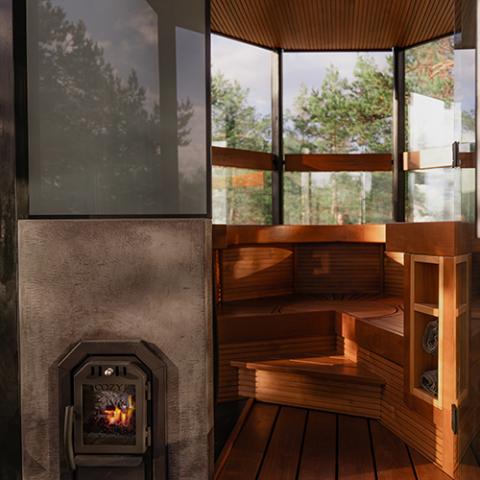 Cozy Heat OG Thru-Wall 12kW Wood Burning Sauna Stove 4745010348082