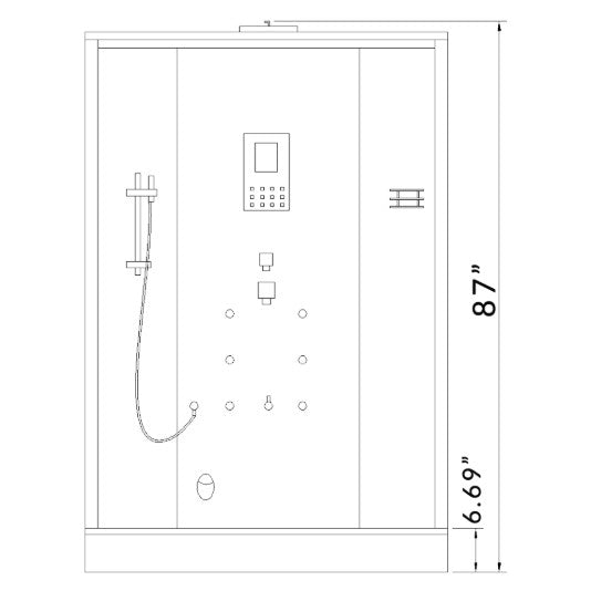Platinum Free-Standing Steam Shower for Two | 59” x 35” x 87” DZ-956F8-Black