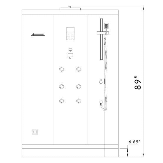 Platinum Corner Steam Shower | 39” x 39” x 89” DZ963F8-Black