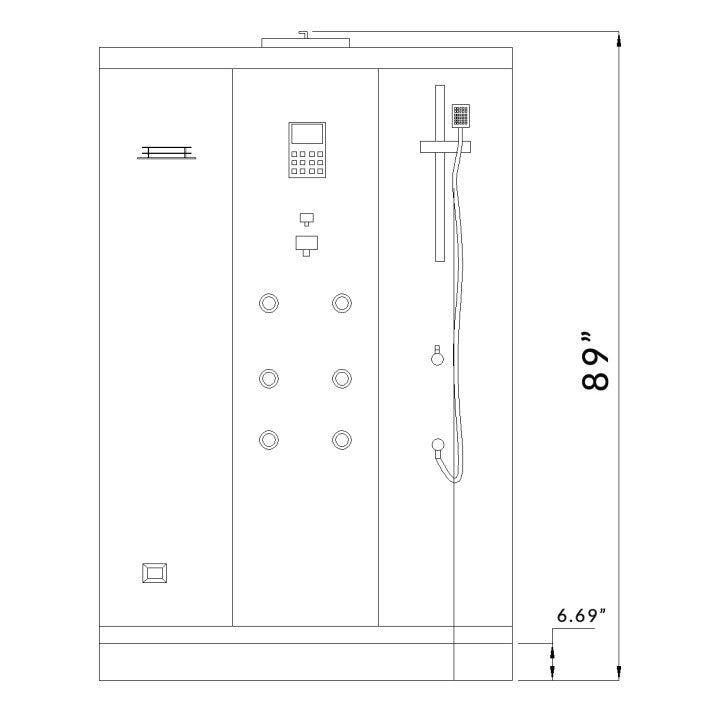 Platinum Corner Steam Shower | 39” x 39” x 89” DZ963F8-White