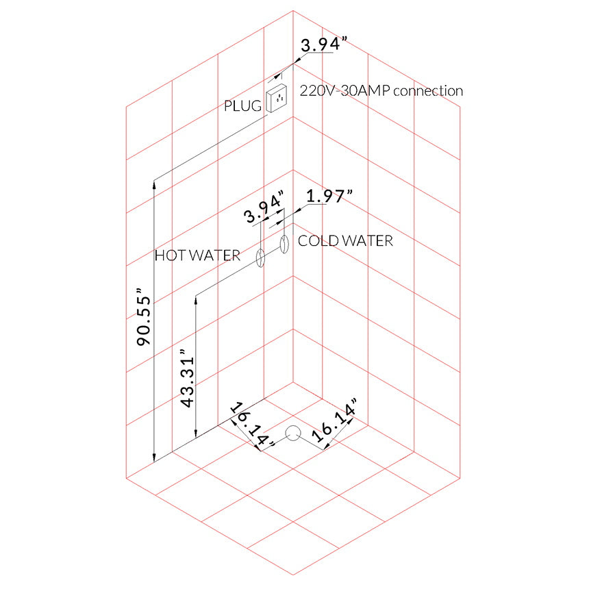 Platinum Corner Steam Shower | 39” x 39” x 89” DZ963F8-Black