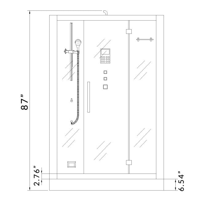 Platinum 2 Person Steam Shower in Black | 59” x 32” x 87” DZ-972-1F8-