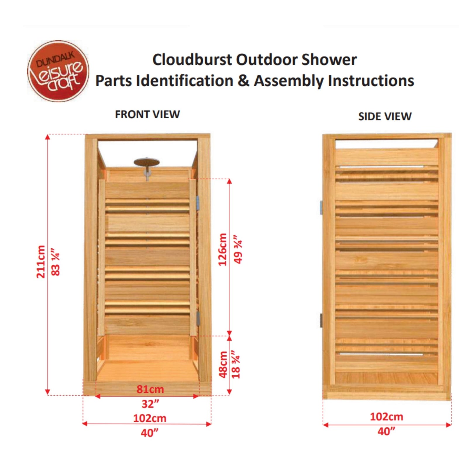 Dundalk Cloudburst Outdoor Shower - Knotty Red Cedar 552S