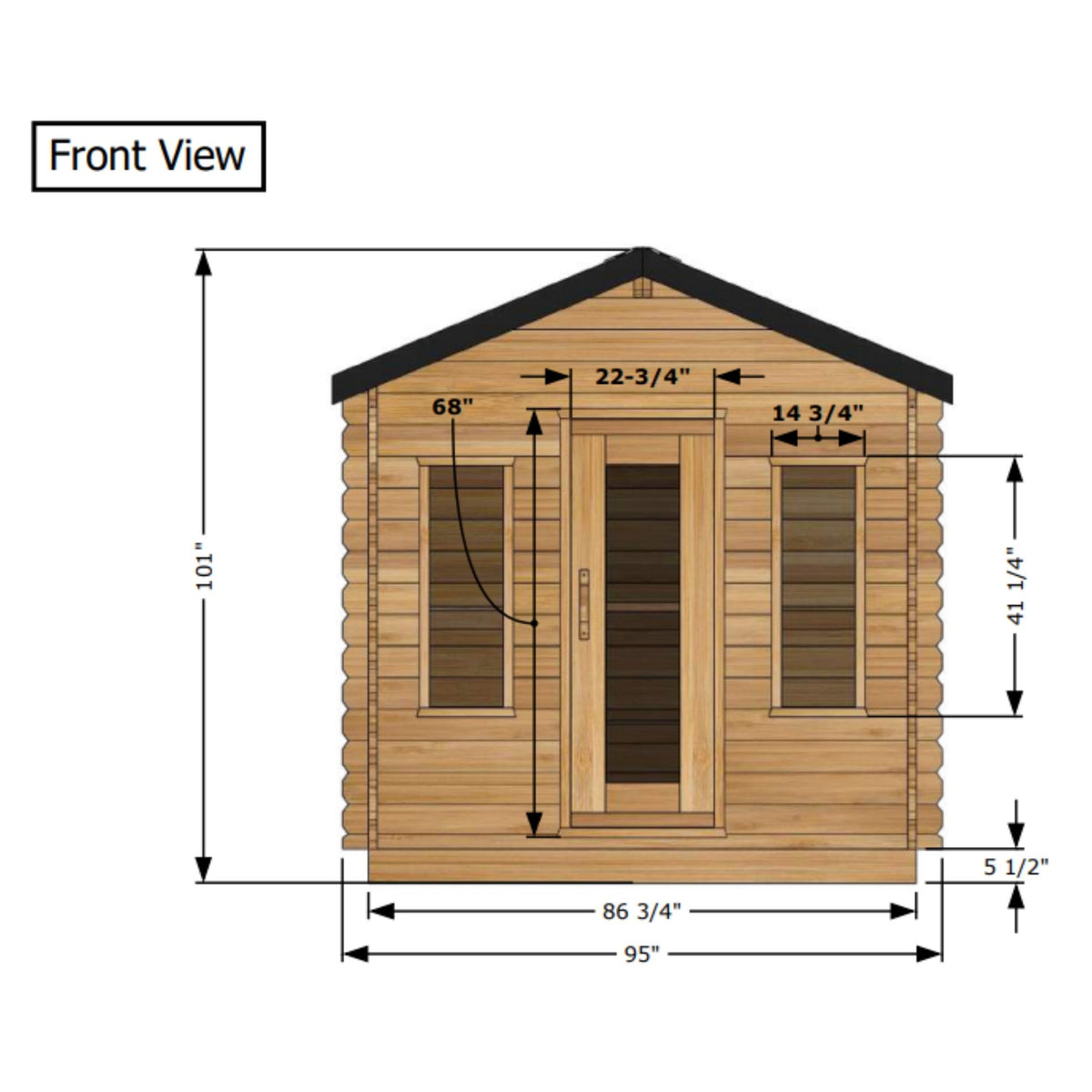 Dundalk Canadian Timber CT Georgian Cabin Sauna with Changeroom CTC88CW