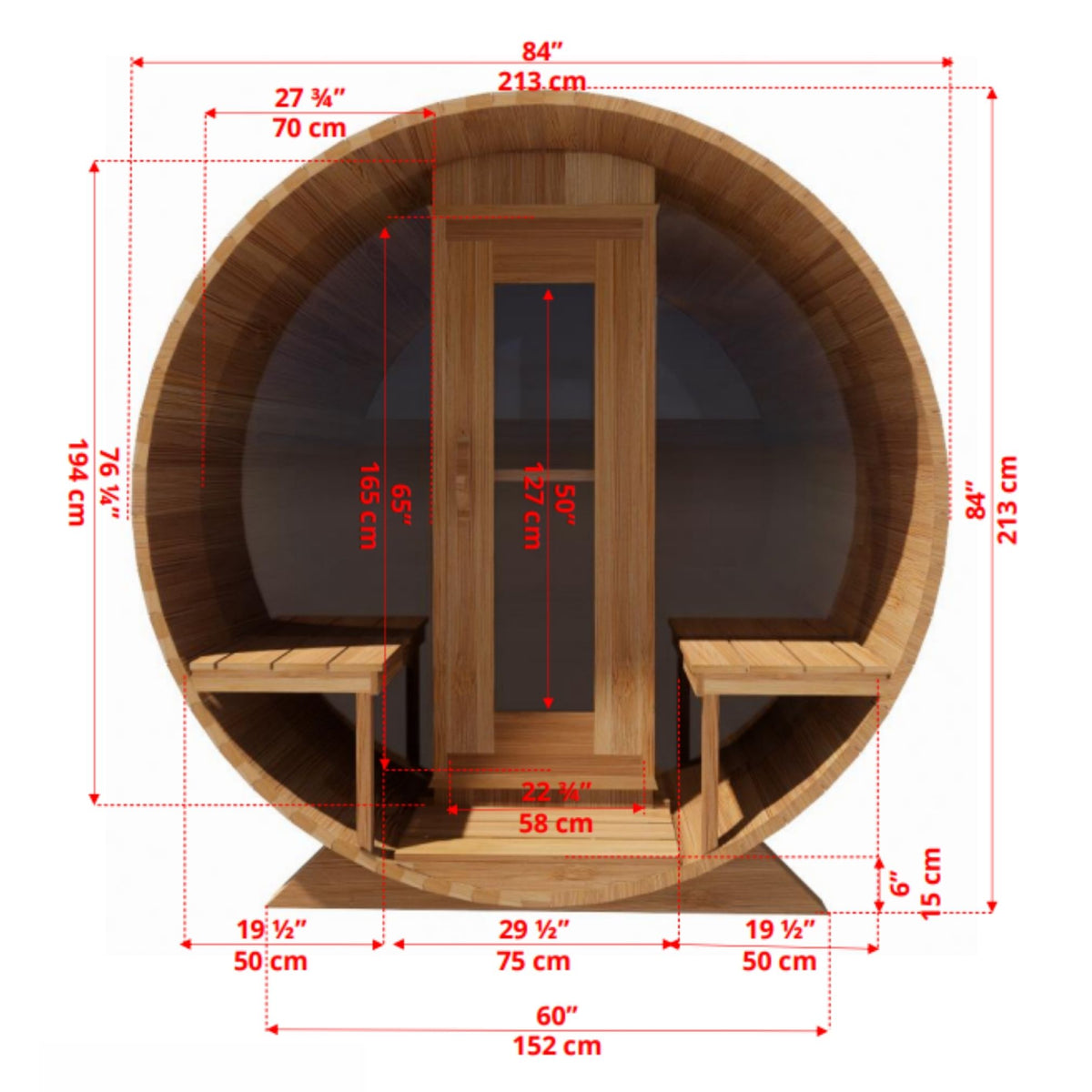 Dundalk Canadian Timber Tranquility MP Barrel Sauna CTC2345MPE