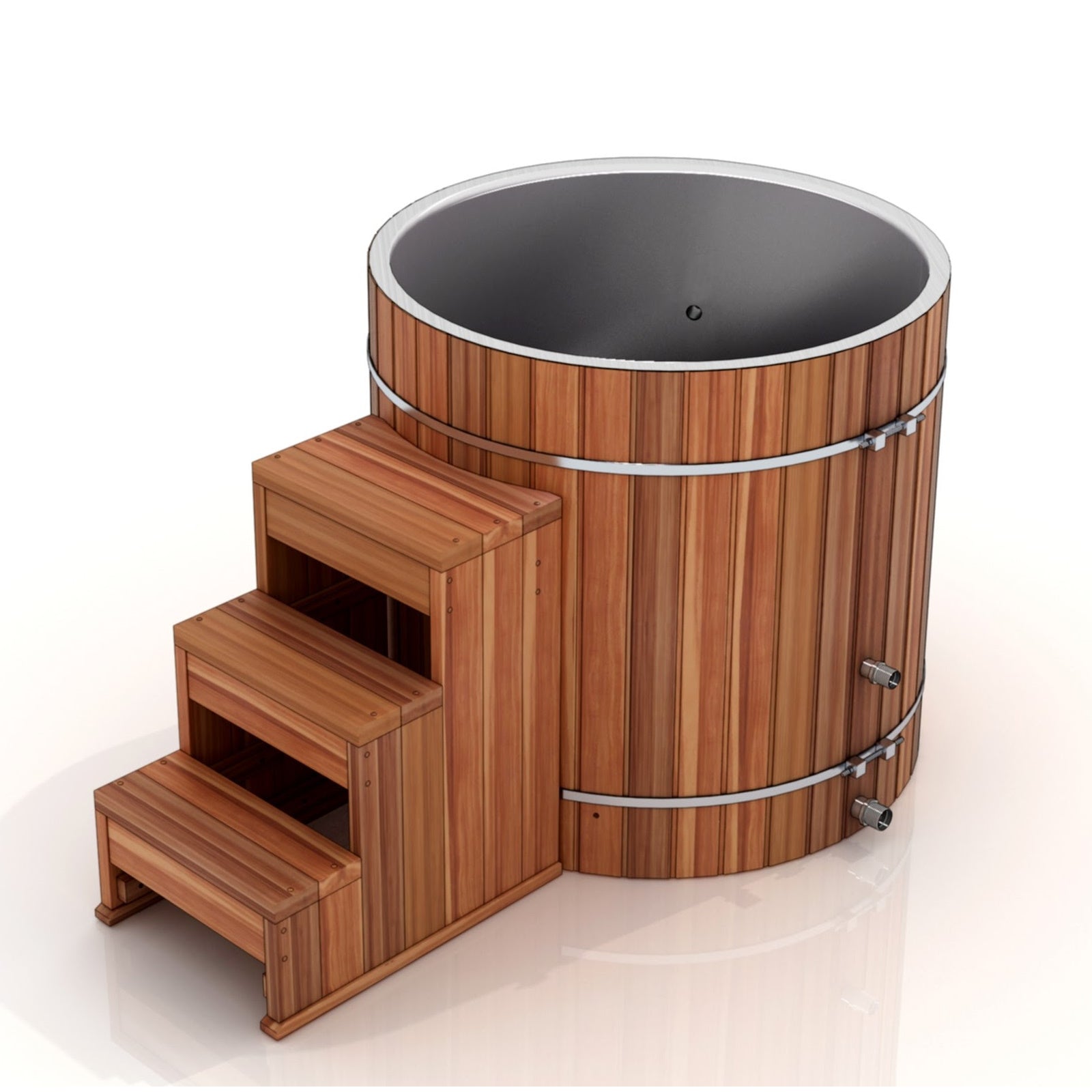 Golden Design Barrel Spa Dynamic Cold Therapy in Cedar – Stainless Steel Tub with WiFi Thermal System Kit