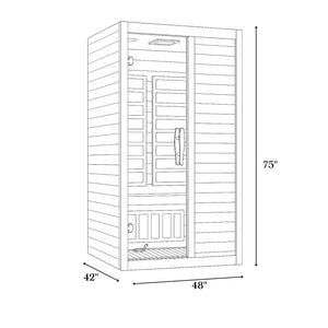 Dynamic Lucca 2-person Low EMF (Between 5-10MG) FAR Infrared Sauna (Canadian Hemlock) DYN-6215-05