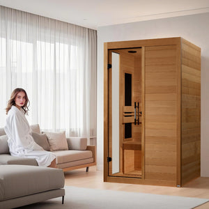 Dynamic Lucca Elite 2-person Ultra Low EMF (Between 3-5MG) FAR Infrared Sauna (Canadian Hemlock) DYN-6215-05 Elite