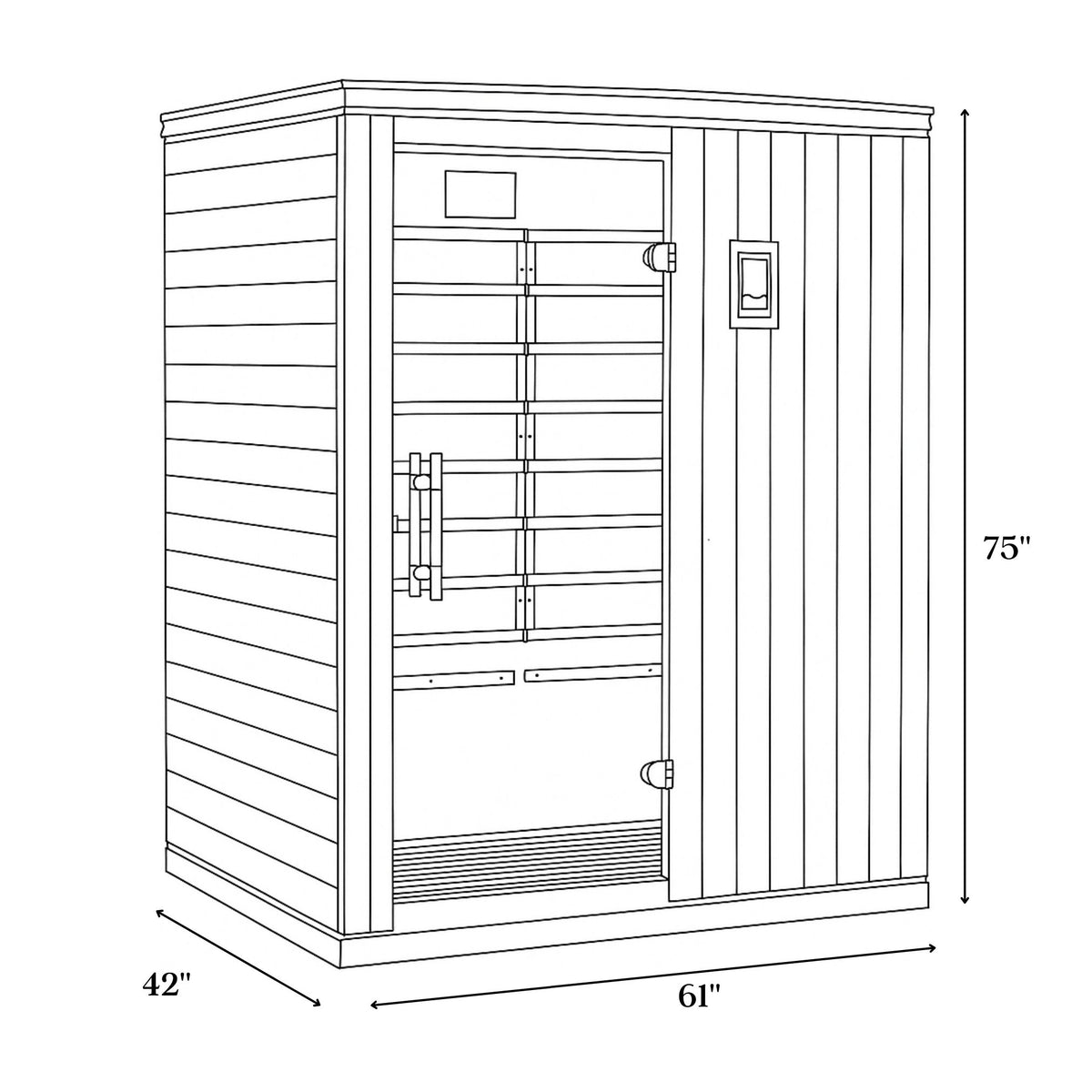 Dynamic Madrid Elite 3-person Ultra Low EMF (Between 3-5MG) FAR Infrared Sauna (Canadian Hemlock) DYN-6310-04 Elite