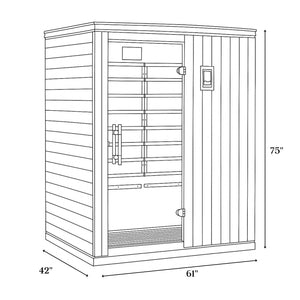 Dynamic Madrid Elite 3-person Ultra Low EMF (Between 3-5MG) FAR Infrared Sauna (Canadian Hemlock) DYN-6310-04 Elite