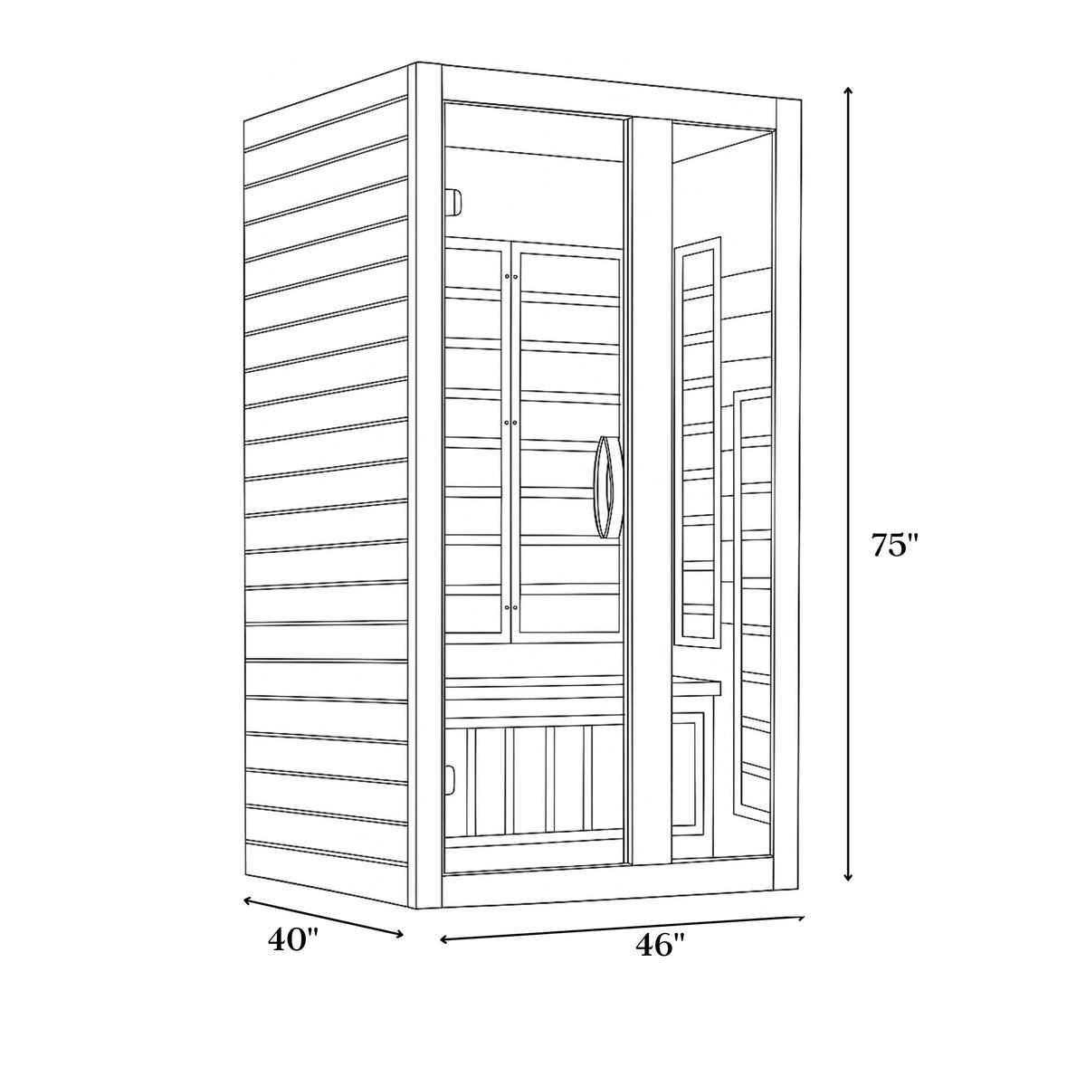 Dynamic Serena 2-person Low EMF (Between 5-10MG) FAR Infrared Sauna (Canadian Hemlock) DYN-6229-01