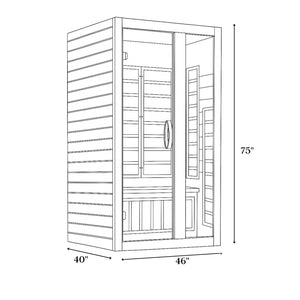 Dynamic Serena 2-person Low EMF (Between 5-10MG) FAR Infrared Sauna (Canadian Hemlock) DYN-6229-01