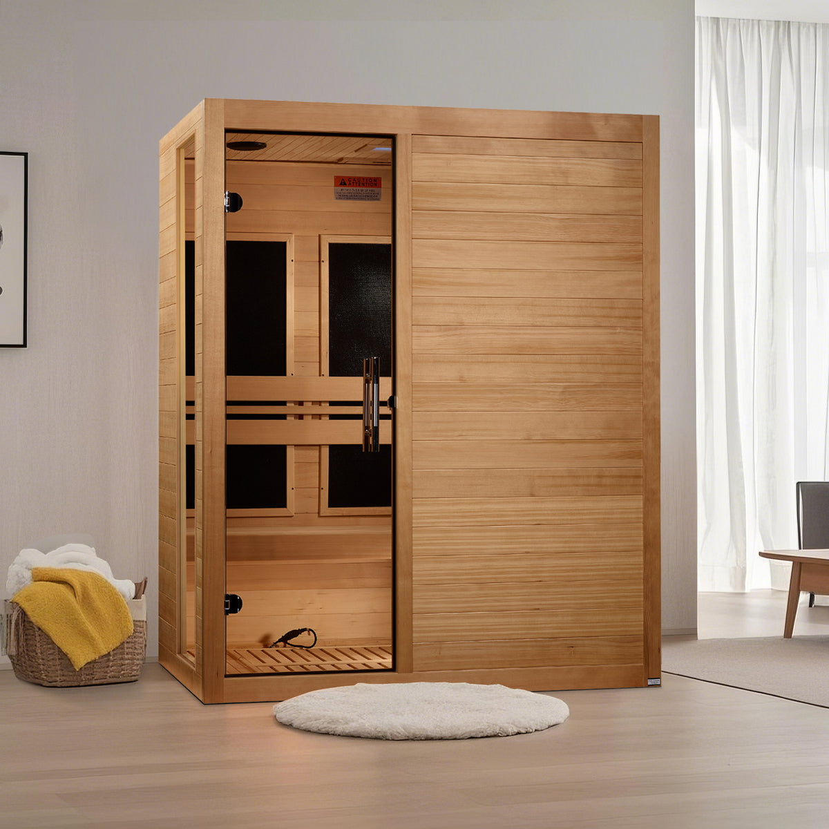 Dynamic Toscana 3-person Low EMF (Between 5-10MG) FAR Infrared Sauna (Canadian Hemlock) DYN-6315-05