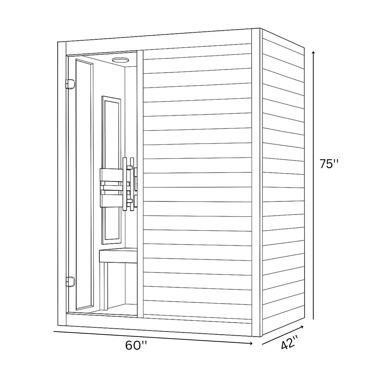 Dynamic Toscana 3-person Low EMF (Between 5-10MG) FAR Infrared Sauna (Canadian Hemlock) DYN-6315-05