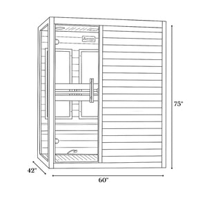 Dynamic Toscana Elite 3-person Ultra Low EMF (Between 3-5MG) FAR Infrared Sauna (Canadian Hemlock) DYN-6315-05 Elite
