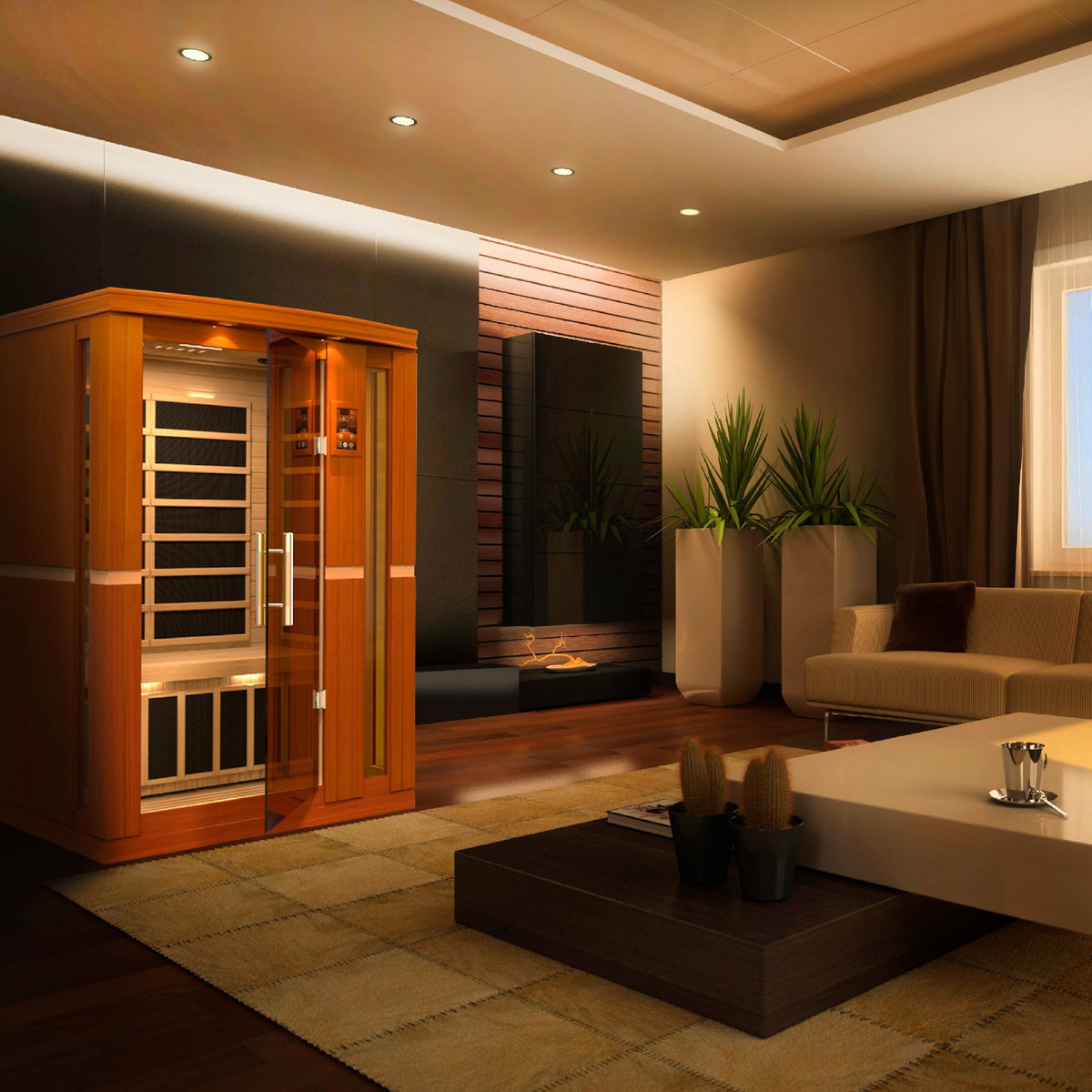 Dynamic Vittoria Elite 2-person Ultra Low EMF (Between 3-5MG) FAR Infrared Sauna (Canadian Hemlock) DYN-6220-01 Elite