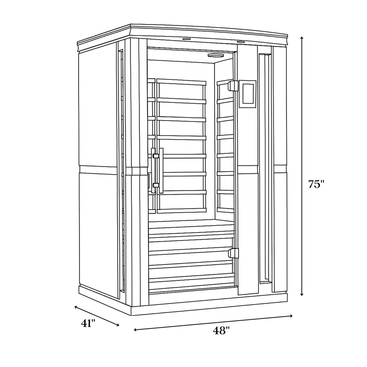 Dynamic Vittoria Elite 2-person Ultra Low EMF (Between 3-5MG) FAR Infrared Sauna (Canadian Hemlock) DYN-6220-01 Elite
