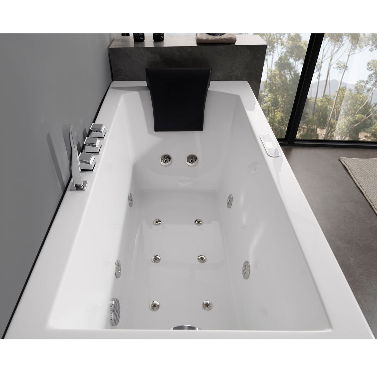 EAGO 5 ft Acrylic White Rectangular Whirlpool Bathtub with Fixtures AM154ETL-L5