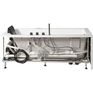 EAGO 5 ft Acrylic White Rectangular Whirlpool Bathtub with Fixtures AM154ETL-L5