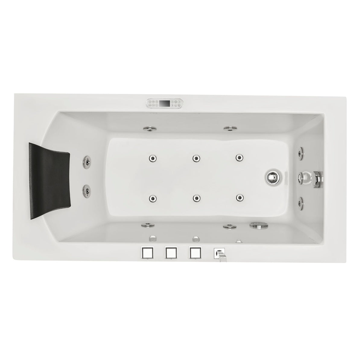 EAGO 5 ft Acrylic White Rectangular Whirlpool Bathtub with Fixtures AM154ETL-L5