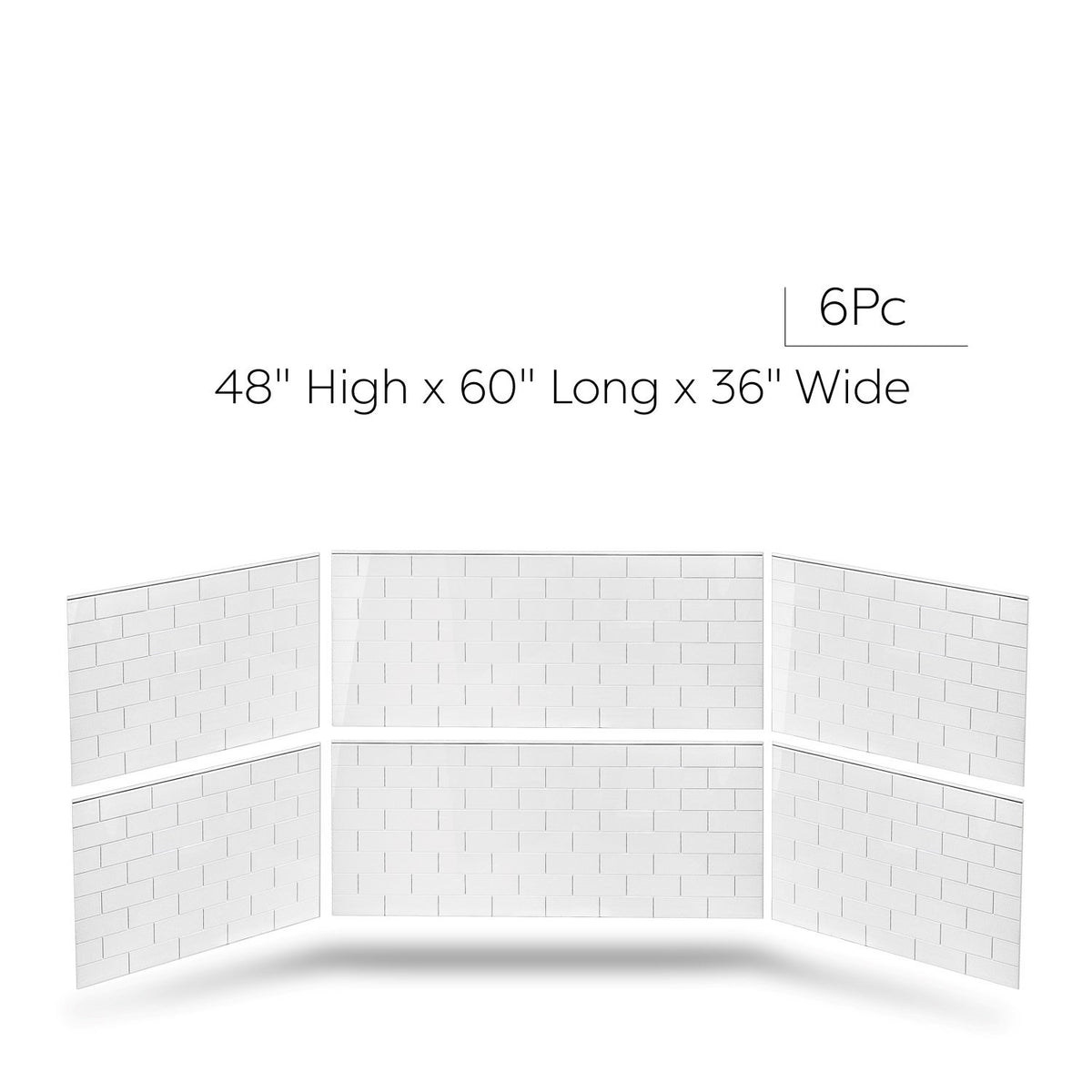 Ella's Bubbles 36"x 60"x 48" SMC 6-Piece Shower Wall Panels SW6SMC