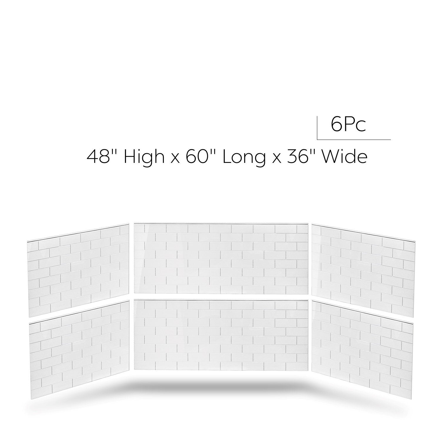 Ella's Bubbles 36"x 60"x 48" SMC 6-Piece Shower Wall Panels SW6SMC