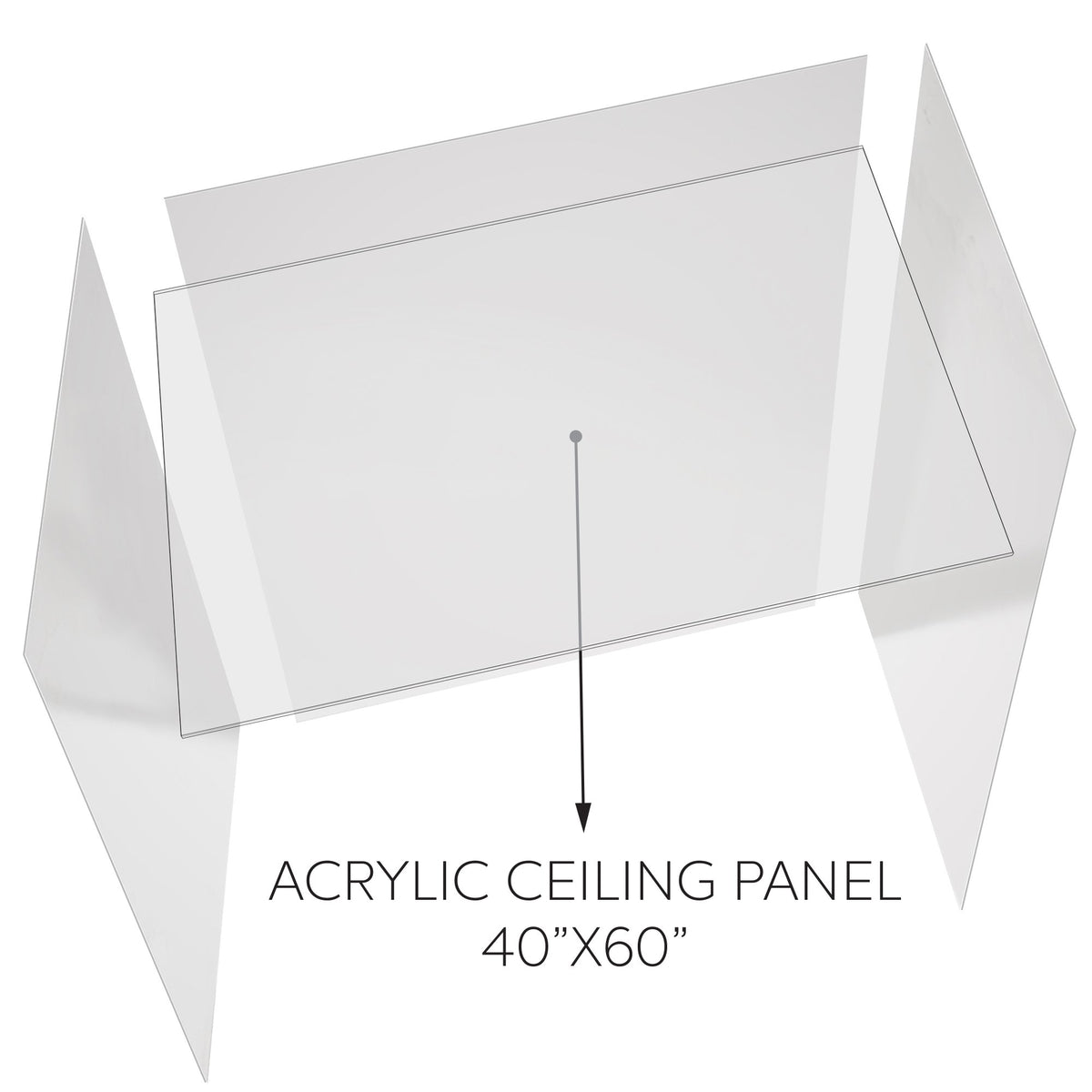 Ella's Bubbles 40″ x 60″ Solid White Glossy Acrylic Ceiling Panel SC-6040-WG