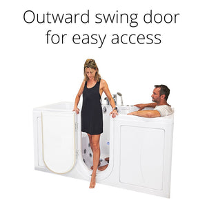 Ella's Bubbles Big4Two 36"x80" Hydro + Air Massage with Independent Foot Massage Acrylic Two Seat Walk-In-Bathtub with Two Ella 2pc Faucets TO2SA3680
