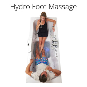 Ella's Bubbles Big4Two 36"x80" Hydro + Air Massage with Independent Foot Massage Acrylic Two Seat Walk-In-Bathtub with Two Ella 2pc Faucets TO2SA3680