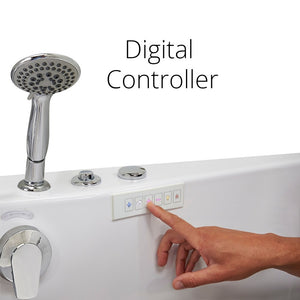Ella's Bubbles Big4Two 36"x80" Hydro + Air Massage with Independent Foot Massage Acrylic Two Seat Walk-In-Bathtub with Two Ella 2pc Faucets TO2SA3680