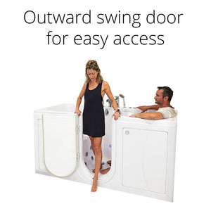 Ella's Bubbles Big4Two 36"x80" Hydro + Air Massage with Independent Foot Massage Acrylic Two Seat Walk-In-Bathtub with Two Ella 2pc Faucets TO2SA3680