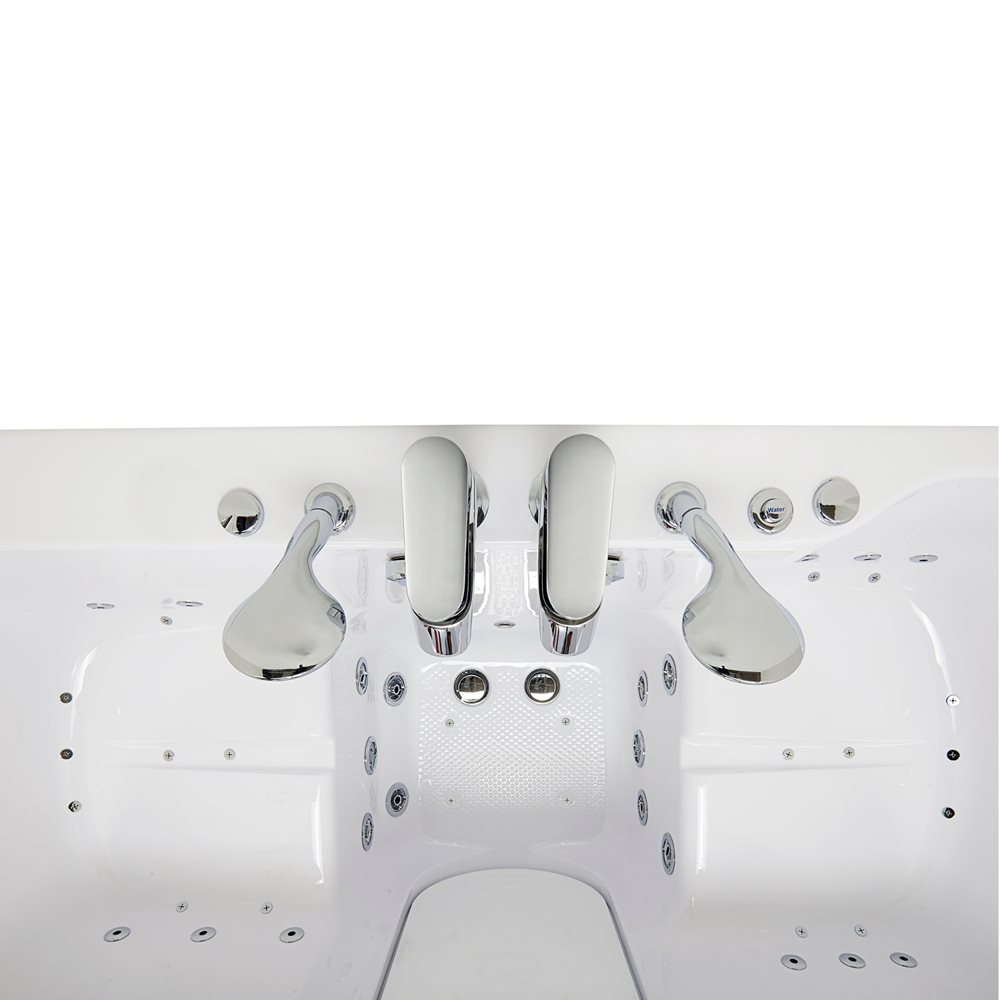 Ella's Bubbles Big4Two 36"x80" Hydro + Air Massage with Independent Foot Massage Acrylic Two Seat Walk-In-Bathtub with Two Ella 2pc Faucets TO2SA3680