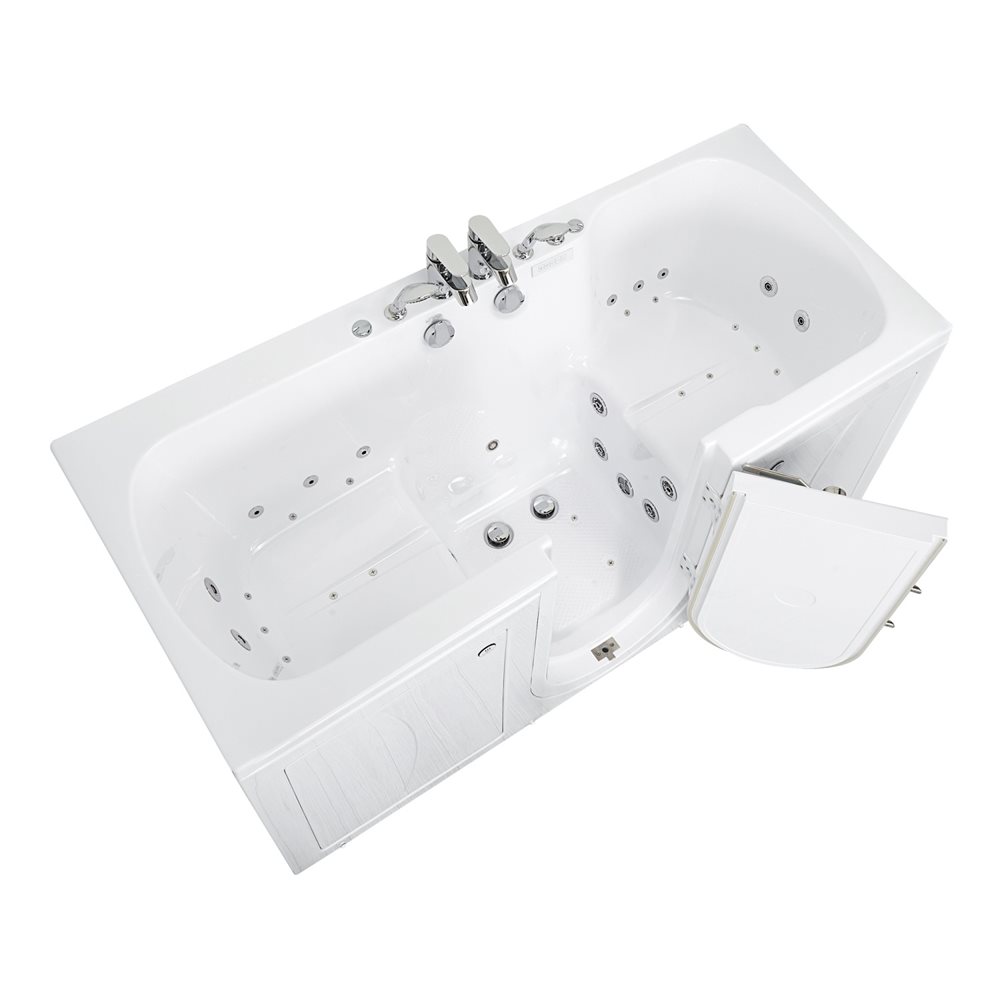 Ella's Bubbles Big4Two 36"x80" Hydro + Air Massage with Independent Foot Massage Acrylic Two Seat Walk-In-Bathtub with Two Ella 2pc Faucets TO2SA3680