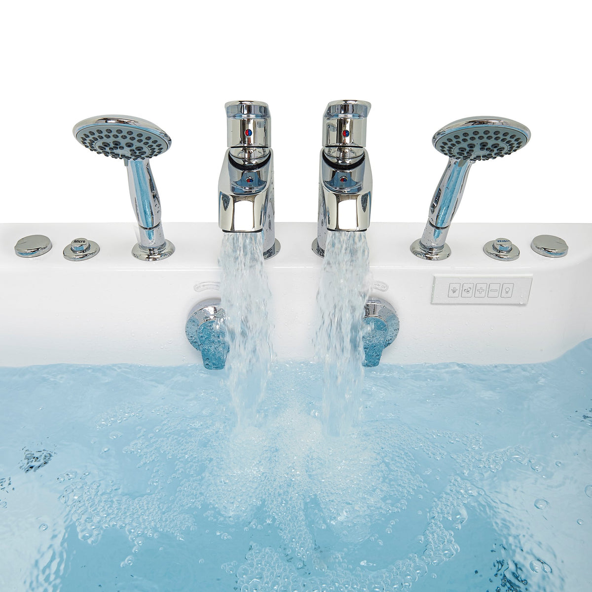 Ella's Bubbles Big4Two 36"x80" Hydro + Air Massage with Independent Foot Massage Acrylic Two Seat Walk-In-Bathtub with Two Ella 2pc Faucets TO2SA3680