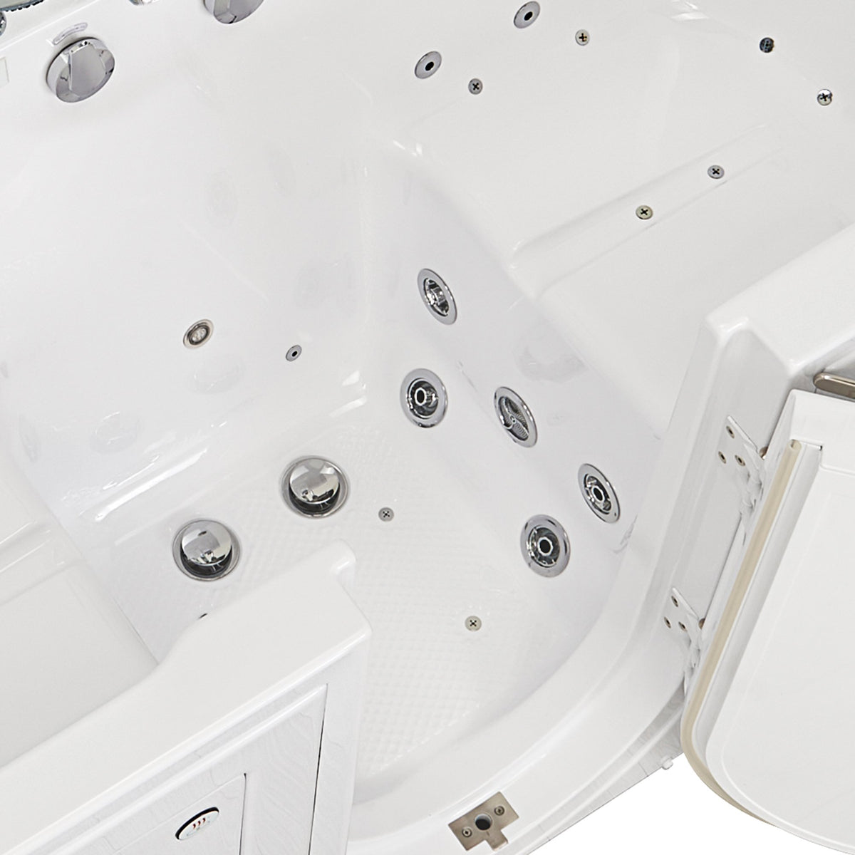 Ella's Bubbles Big4Two 36"x80" Hydro + Air Massage with Independent Foot Massage Acrylic Two Seat Walk-In-Bathtub with Two Ella 2pc Faucets TO2SA3680