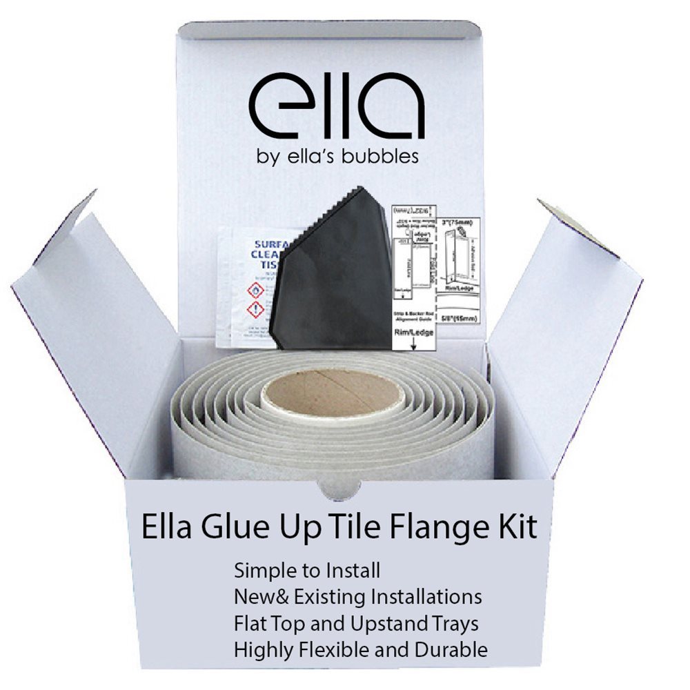 Ella's Bubbles Flexible Glue Up Tile Flange for Walk-in Tubs, Shower Bases and Bathtubs Without Flange