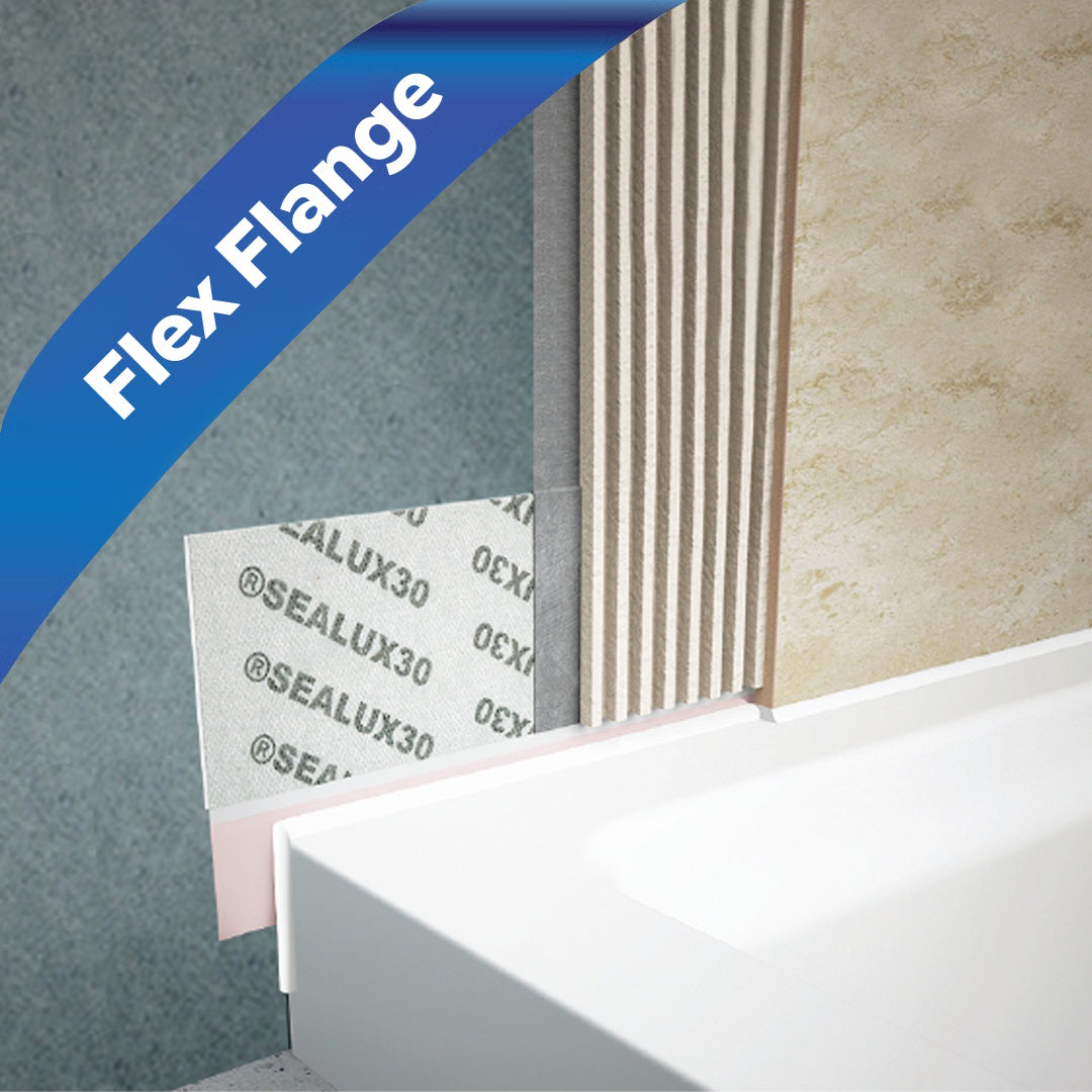 Ella's Bubbles Flexible Glue Up Tile Flange for Walk-in Tubs, Shower Bases and Bathtubs Without Flange