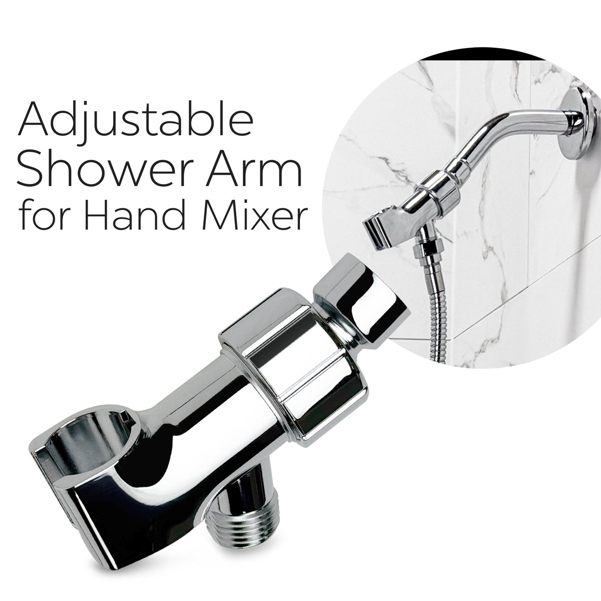 Ella's Bubbles Handheld Shower Arm and 24” Slider Attachment 4 Piece Kit HSAS