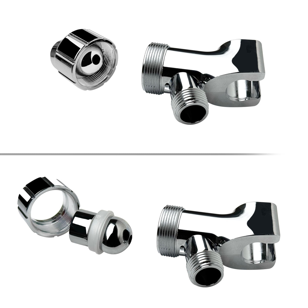 Ella's Bubbles Handheld Shower Arm and 24” Slider Attachment 4 Piece Kit HSAS