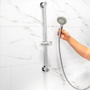 Ella's Bubbles Handheld Shower Arm and 24” Slider Attachment 4 Piece Kit HSAS