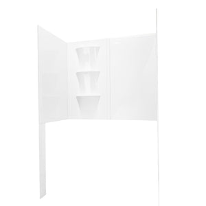 Ella's Bubbles Solid White Glossy 6‑Panel Walk‑In Tub Wall Surround Kit TW-3660-SW