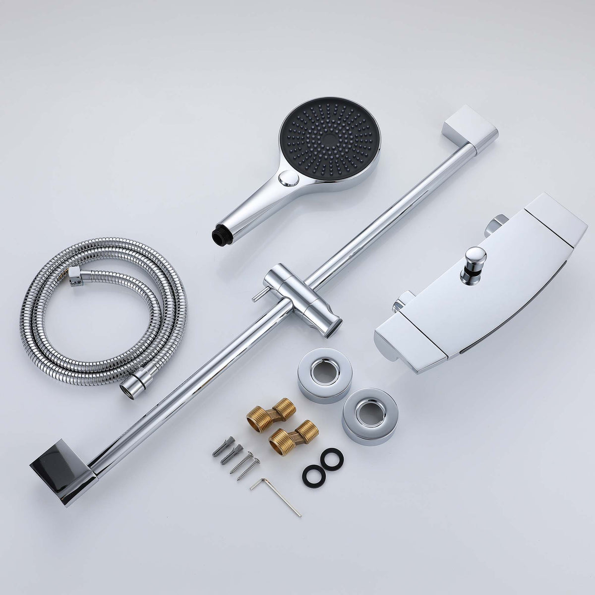 Ella's Bubbles Waterfall Bathtub Faucet Wall Mount with 24″ Slider and Hand Held Shower WMF