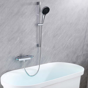 Ella's Bubbles Waterfall Bathtub Faucet Wall Mount with 24″ Slider and Hand Held Shower WMF