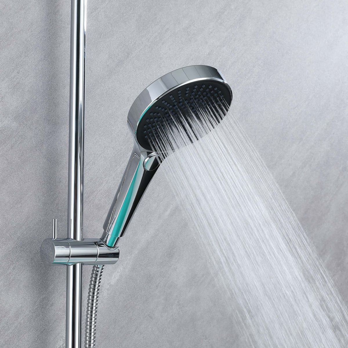 Ella's Bubbles Waterfall Bathtub Faucet Wall Mount with 24″ Slider and Hand Held Shower WMF