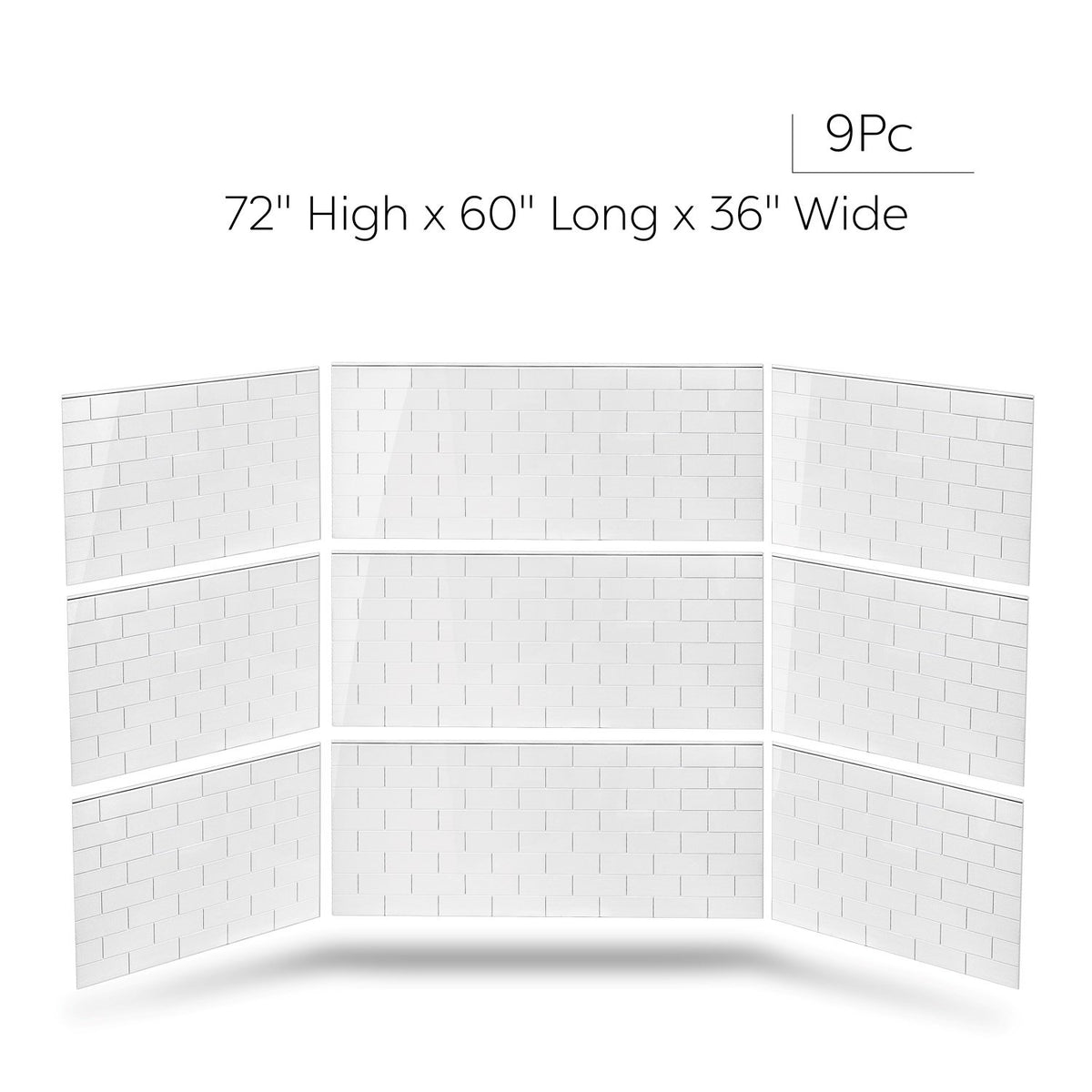 Ella's Bubbles 36" × 60" × 72" SMC 9‑Piece Shower Wall Panels SW9SMC