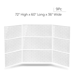 Ella's Bubbles 36" × 60" × 72" SMC 9‑Piece Shower Wall Panels SW9SMC