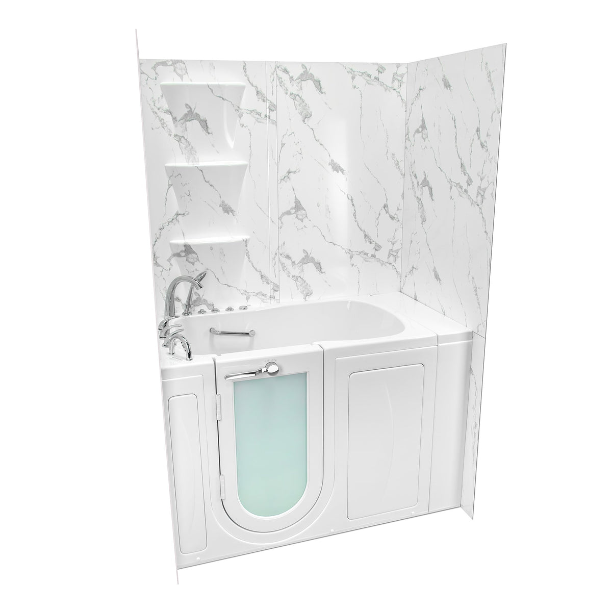 Ella's Bubbles 36″ × 60″ × 92″ Carrara White Acrylic 6‑Piece Shower Wall Panels Kit TW-3660-CW