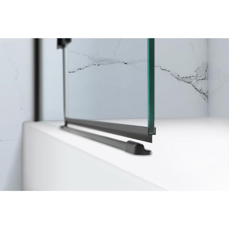 Ella's Bubbles “55″ × 39″ 6mm Black Frameless Bi‑Fold Tub Door TIDY611630-BT