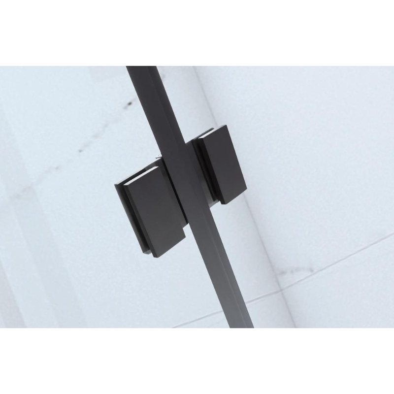 Ella's Bubbles “55″ × 39″ 6mm Black Frameless Bi‑Fold Tub Door TIDY611630-BT