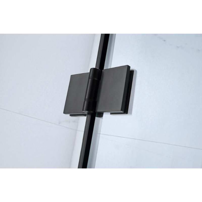 Ella's Bubbles “55″ × 39″ 6mm Black Frameless Bi‑Fold Tub Door TIDY611630-BT